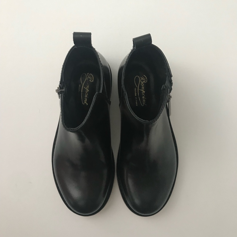 Bonpoint black leather booties